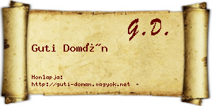 Guti Domán névjegykártya